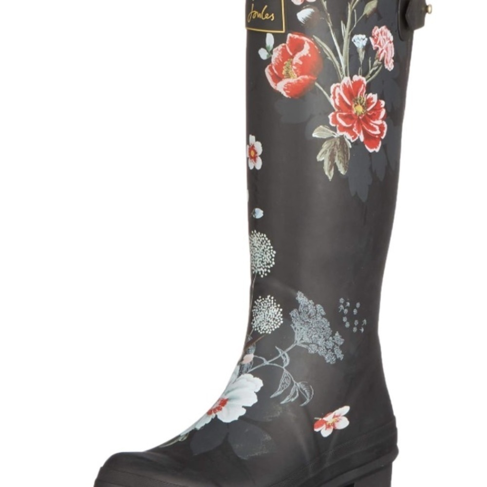 COPY - Joules Black Winter Rain Boots with Glossy Finish